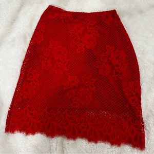For love & lemons - red lace skirt
